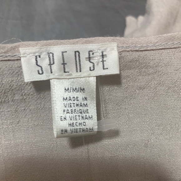 NWT SPENSE TOP FOR WOMEN Sz:M TAN LIGHTWEIGHT SHARK BITE HEM WITH SMALL SLITS - Picture 6 of 7